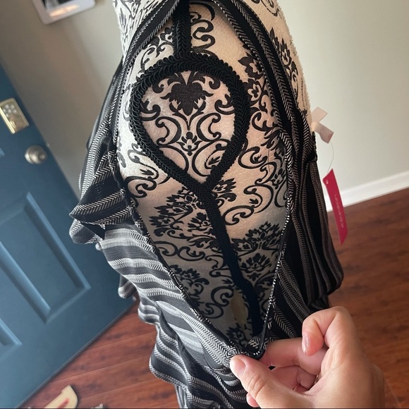 Xhilaration Black Pants Romper With Striped Sz Lrg - Picture 7 of 11